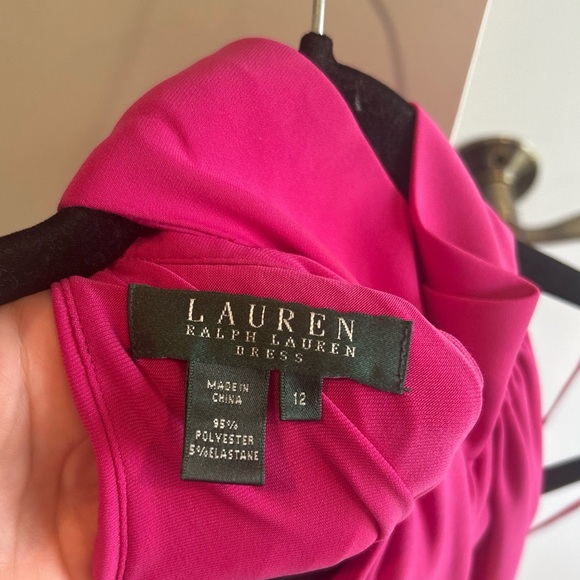 Lauren Ralph Lauren Hot Pink High Neck A Line Sleeveless Dress 12 Barbiecore - Picture 8 of 12